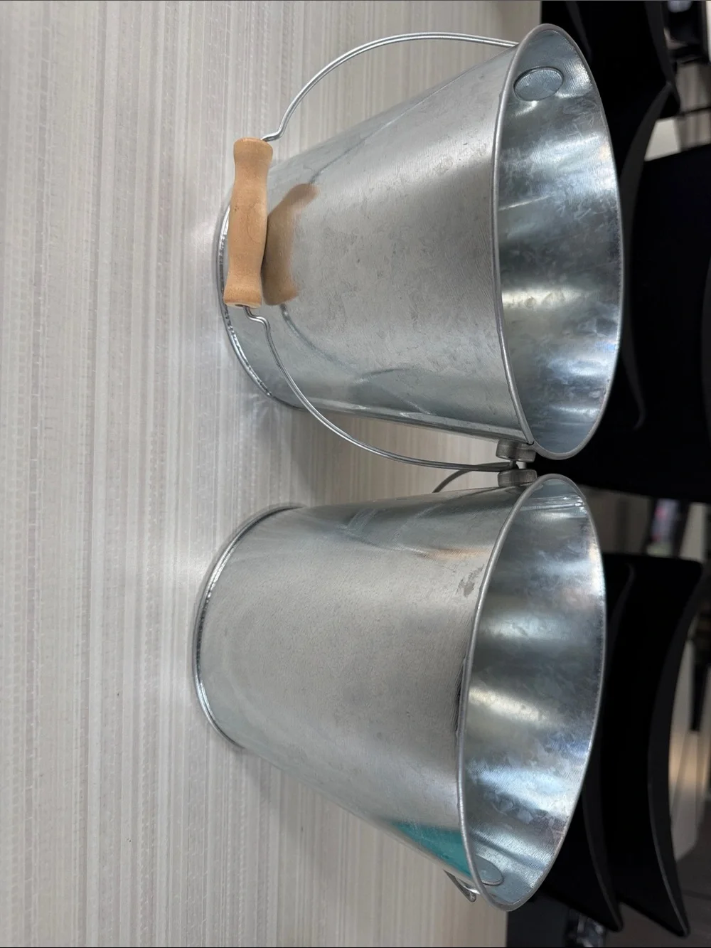 🪣 Set of 2 Galvanized Metal Buckets w/ Chalkboard Labels ✏️